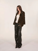 Paneled Faux Leather Wide-Leg Pants