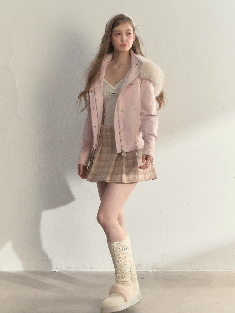 “Oxford Autumn” Wool-Collar Padded Jacket