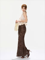 Brown Tassel Sequin Mermaid Skirt