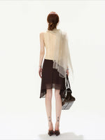 Chiffon Asymmetric Midi Skirt