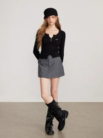 Lace Panel Ribbed Knit Sweater Top