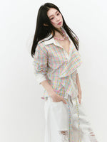 Waist-Cinched Layered Sunshade Short Shirt