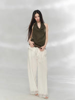 Lace Patchwork Tailored Trousers