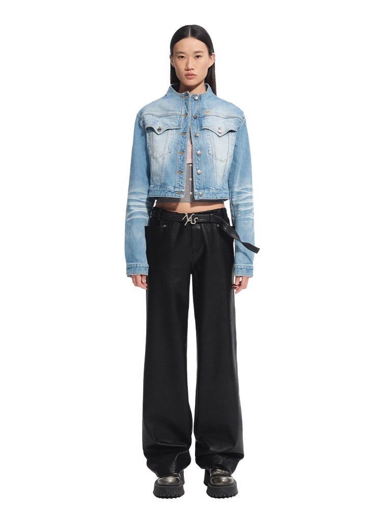 Black Unicorn Matte Leather Pants