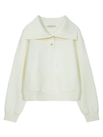 Vintage Lace Collar Embroidered Sweatshirt