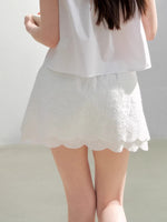 Embroidered Cotton A-Line Skirt
