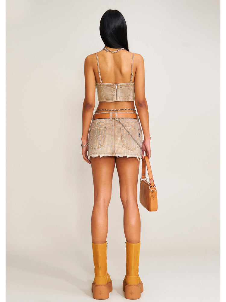 Rage Wild Diamond Denim Skirt Wild Diamond