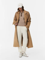 Suede Trim Wool Blend Sweater
