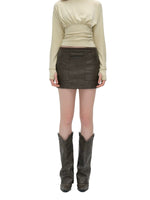 Vintage Bow PU Leather Skirt
