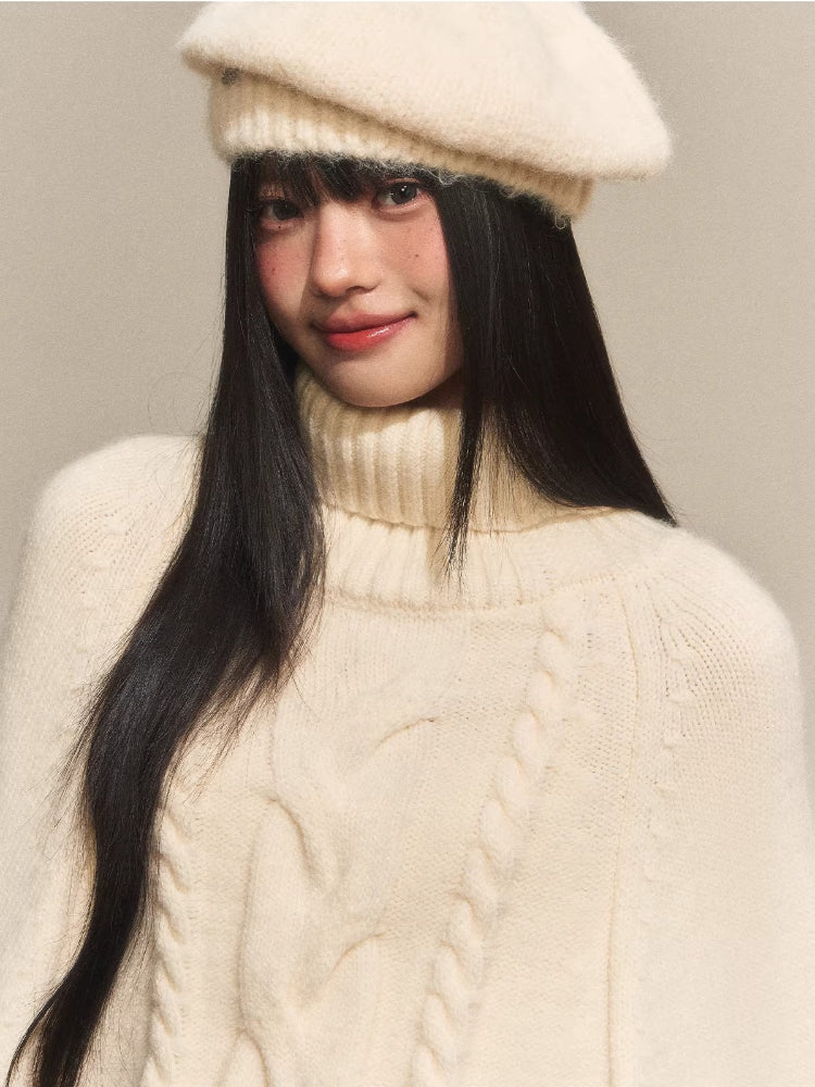 High-Neck Jacquard Knit Top