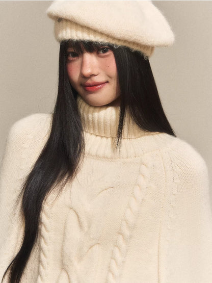 High-Neck Jacquard Knit Top