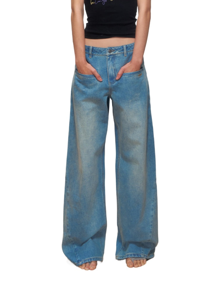 Loose Straight-Leg Denim Pants