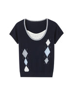 Argyle Layered Short Tee