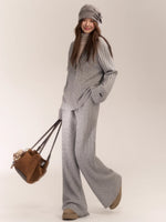 Wool Blend Hooded Knit Cardigan