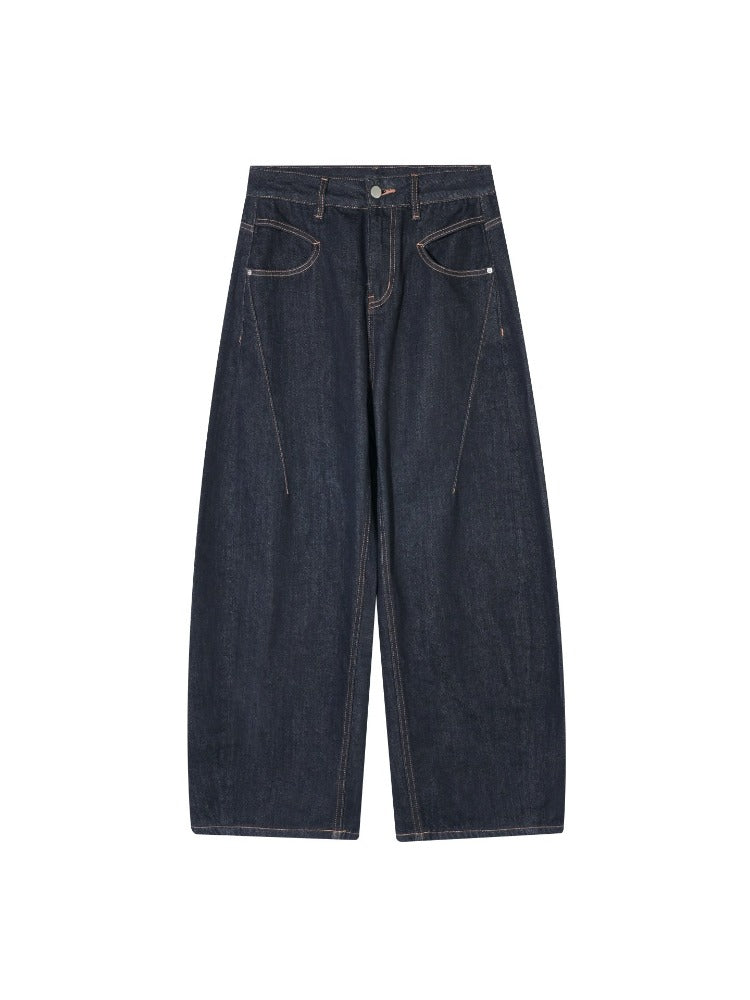 Vintage Washed Seam Denim Pants