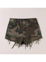 Compass Wild Denim Shorts Army Green Camouflage