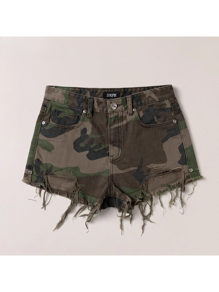 Compass Wild Denim Shorts Army Green Camouflage