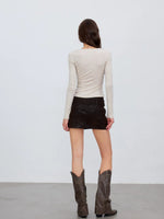 Drawstring Cutout Top