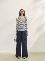 Hollow Embroidery Tie-up Casual Pants