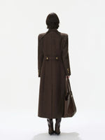 Double-Breasted Lapel Wool Long Coat