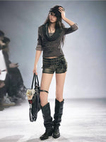 Punk Cross Rivet Knit Top