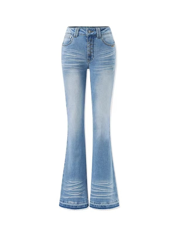 +5CM N1 Washed Skinny Bootcut Jeans