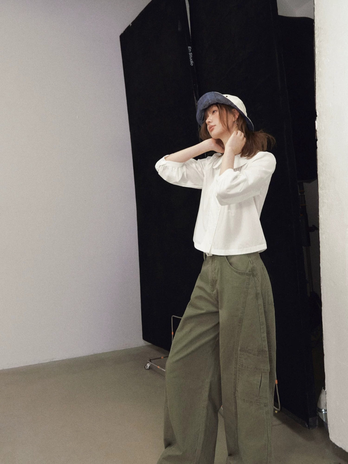 Doll Collar Seven Sleeve Shirt