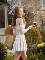 Blue Velvet Floral Knit Dress