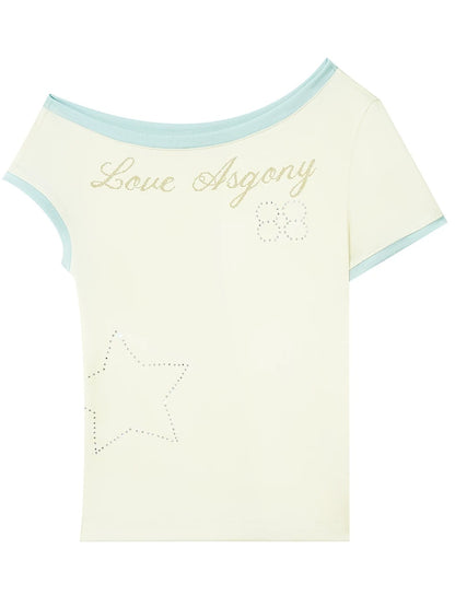 Rhinestone Shoulder Top