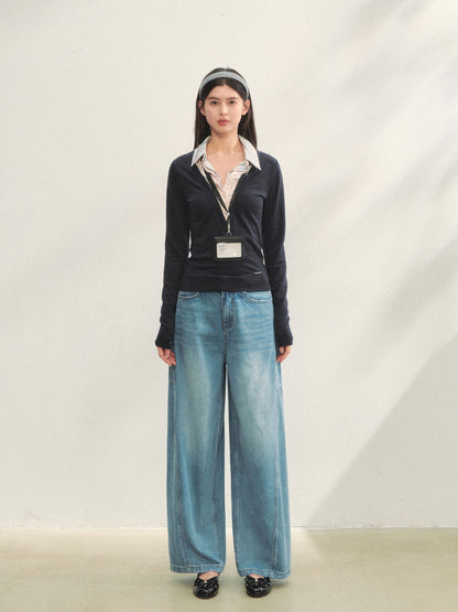 Fake Three-piece Contrast Color Polos