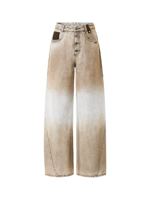 Washed Suede Detail Jeans