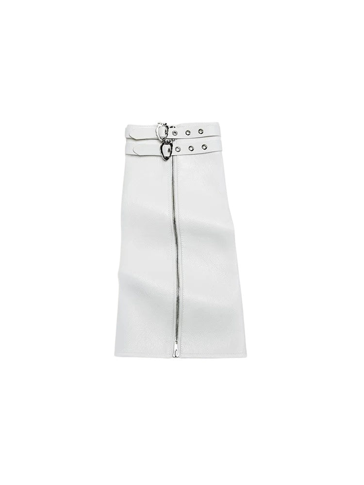White Leather Leg Warmers