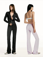 Quick-Dry Lace-Trim Stretch Pants
