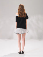Polka Dot Mesh Mini Skirt