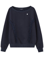 Lace Trim Off-Shoulder Sweatshirt