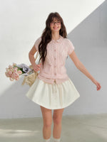 Pink & Gray Layered Knit Cardigan