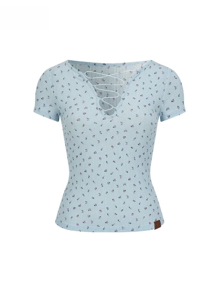 Crisscross V‑Neck Tee