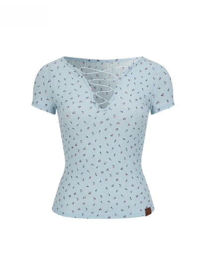 Crisscross V‑Neck Tee