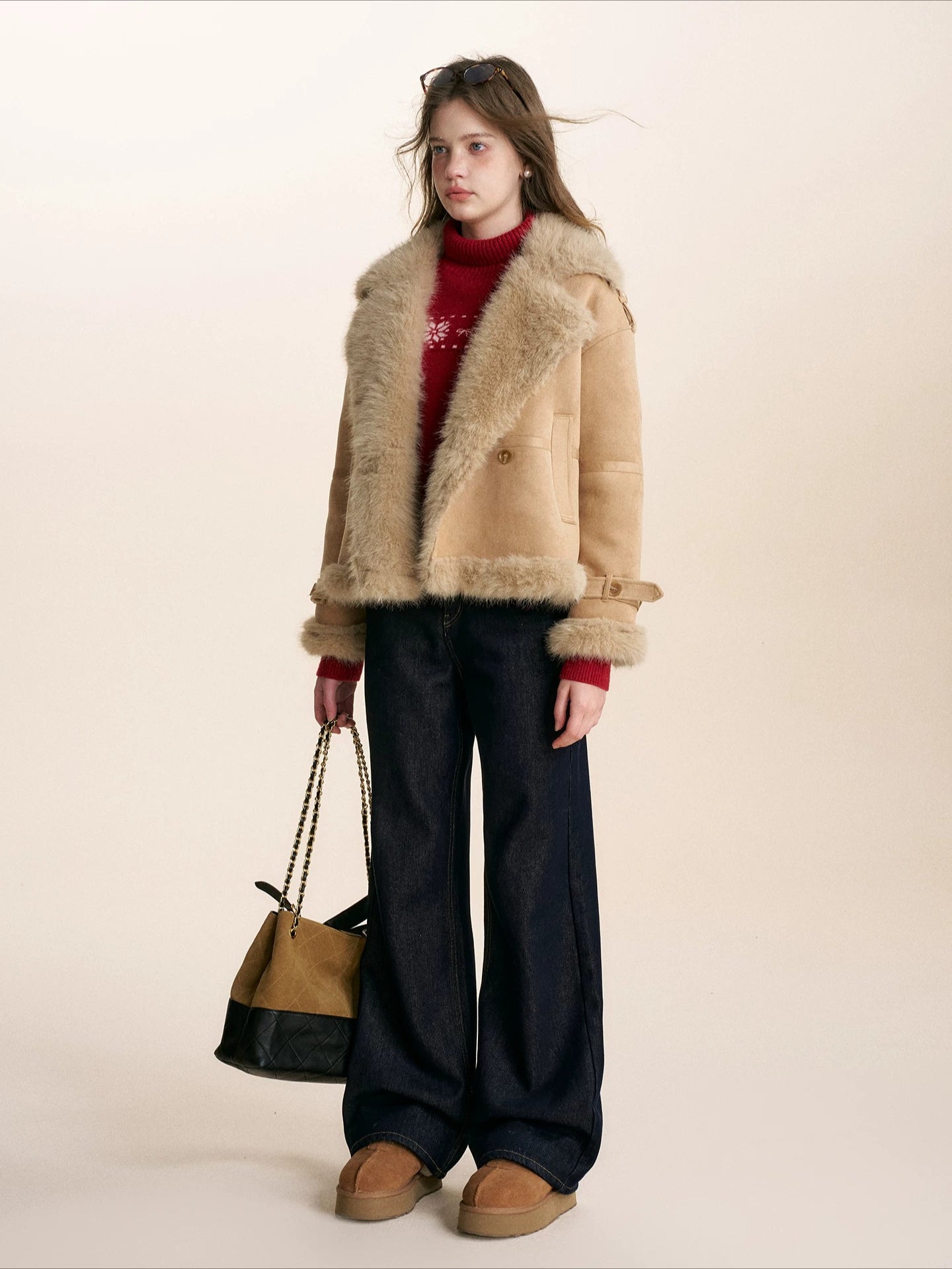 Faux Shearling Suede Jacket
