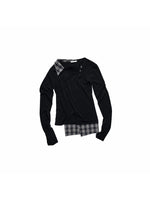 Asymmetric Henley Knit Top