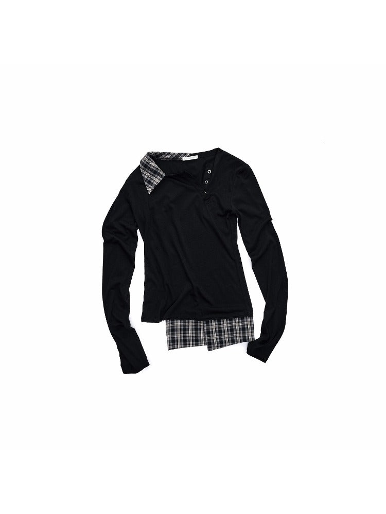 Asymmetric Henley Knit Top