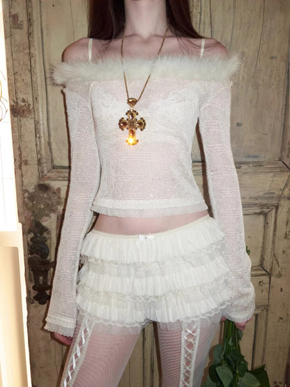 Sequin Trim Knit Top