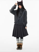 Hooded Button Jacket