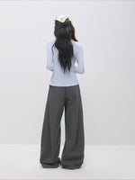 Double Waistband Pleated Wide Leg Pants