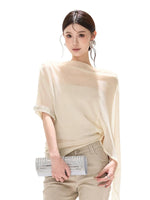 Silver Veil Asymmetrical Top