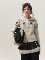 Deer Fair Isle Knit Cardigan