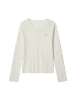 Wool Wave Knit Cardigan