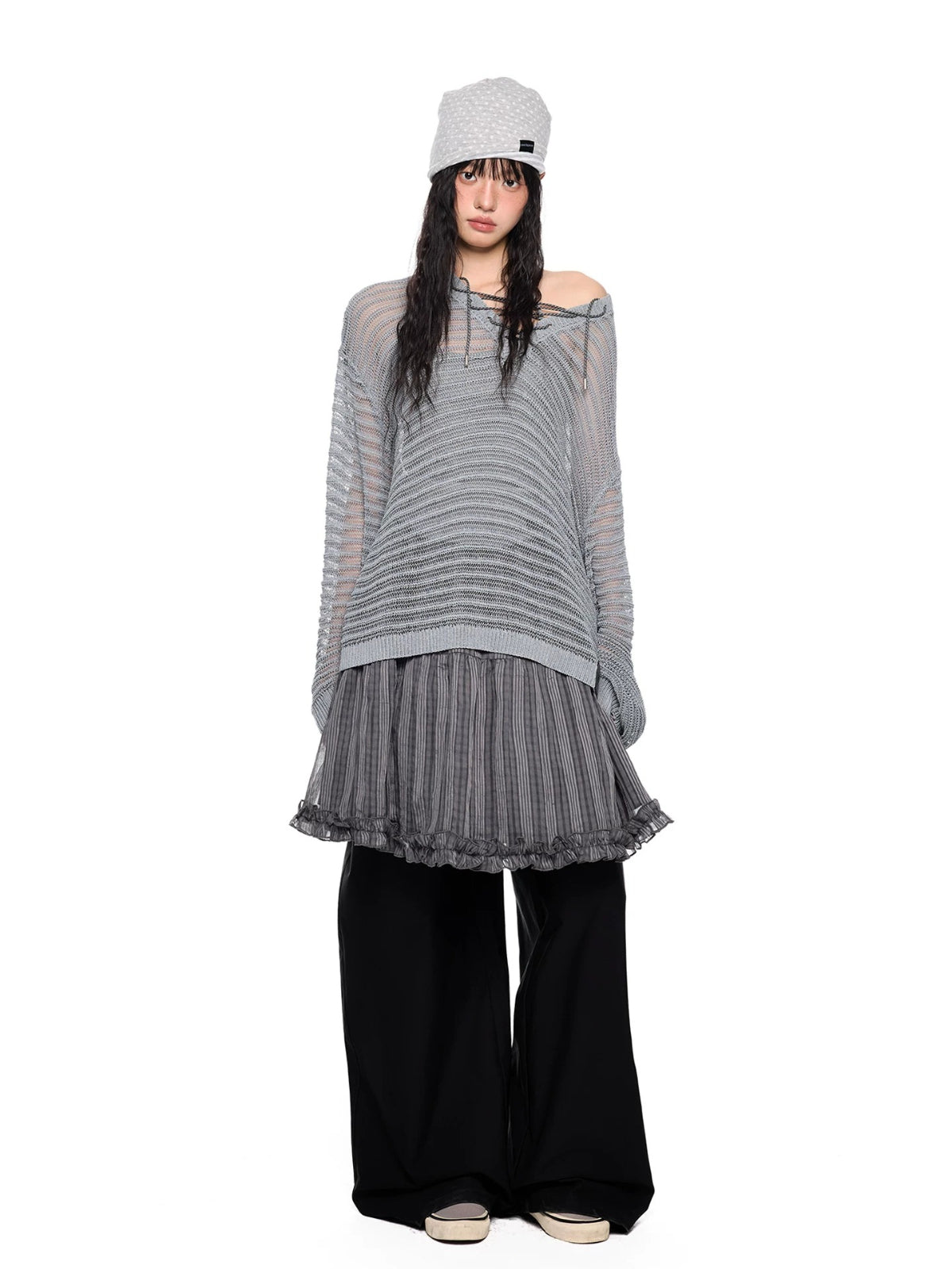 Plaid Bubble Chiffon Skirt