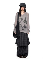 Plaid Pleated Layered Pants