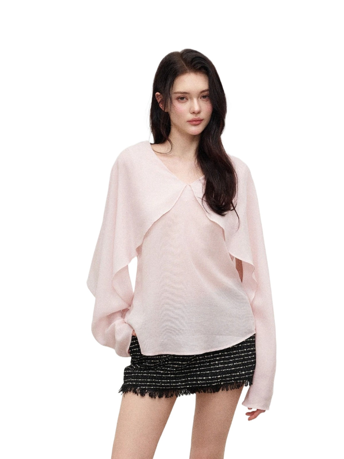 Lyocell Pink Cloak Top